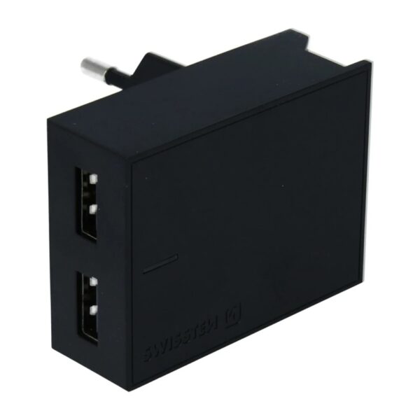 SWISSTEN Adaptér 230V/3A  2xUSB + USB-C kábel 1