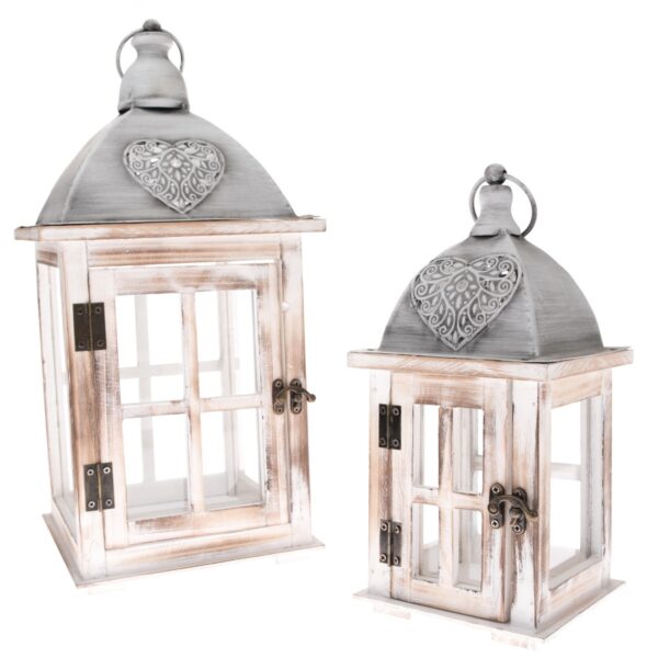 Sada drevených lampášov Folklor heart