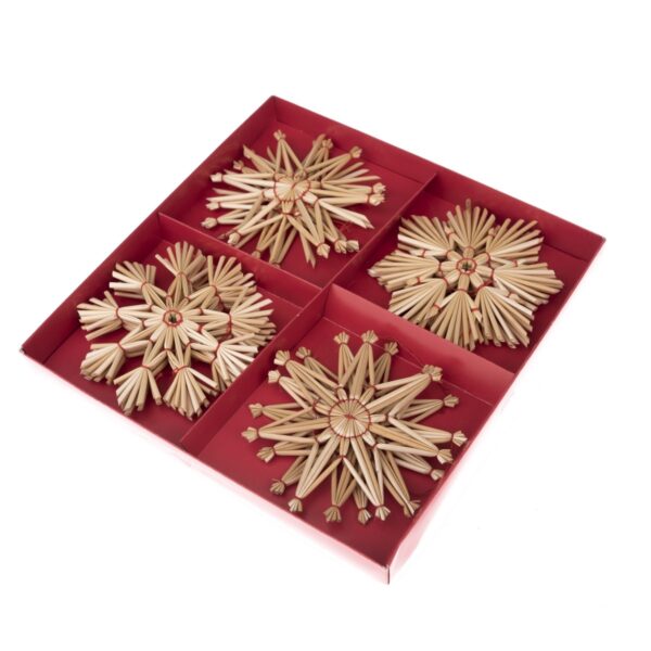 Sada vianočných slamených ozdôb Vločky