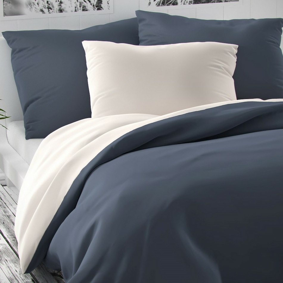 Kvalitex Saténové obliečky Luxury Collection biela/tmavosivá Kvalitex Saténové obliečky Luxury Collection biela/tmavosivá