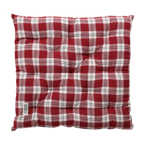 Boma Trading Sedák prešívaný Happy check vínová/čierna