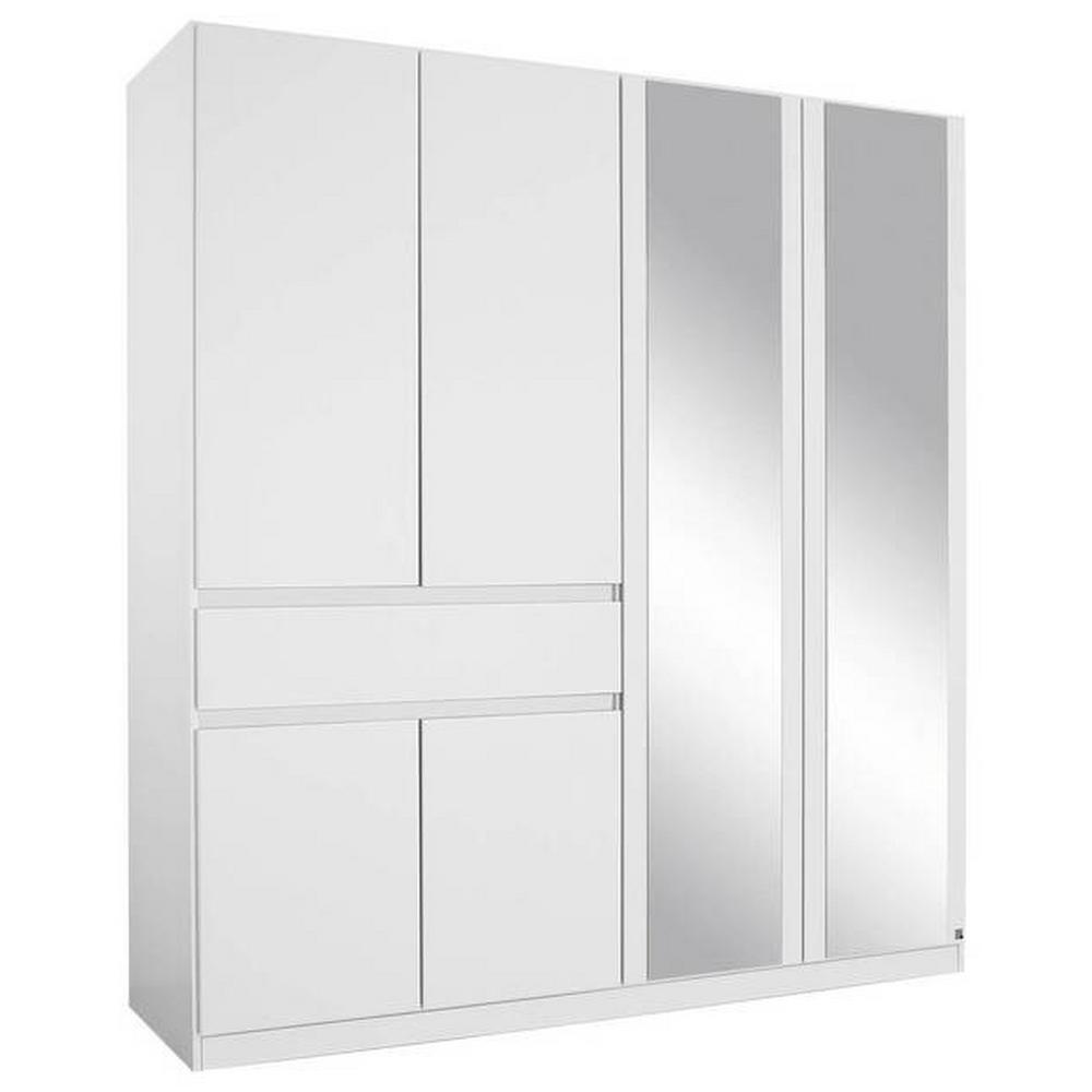 Skirňa s otočnými dverami biela/zrkadlo 181cm