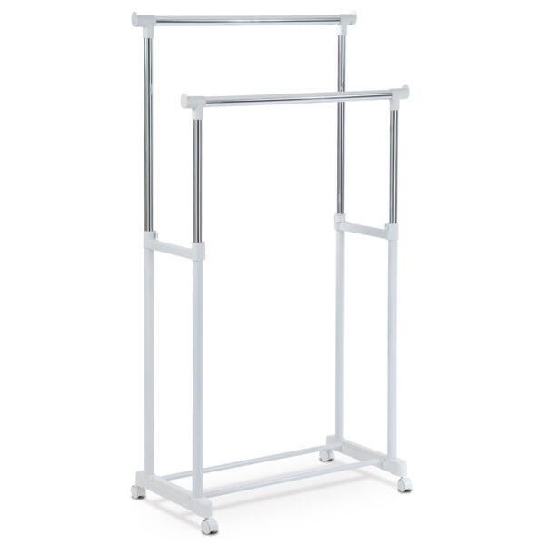 Stojan na šaty chróm / biela