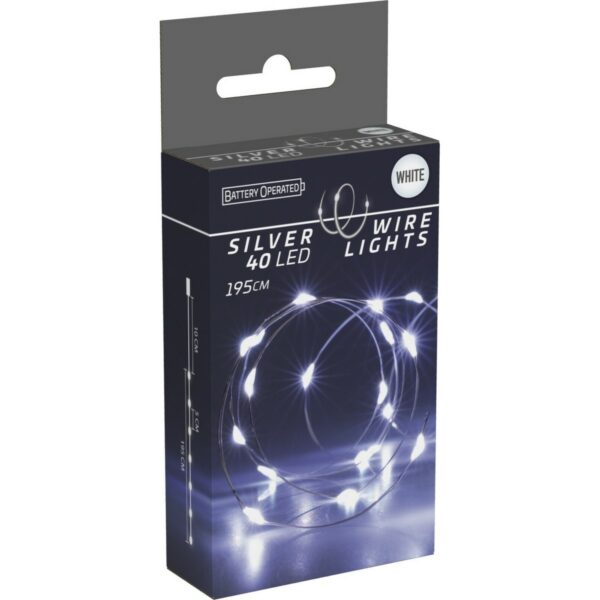 Svetelný drôt Silver lights 40 LED