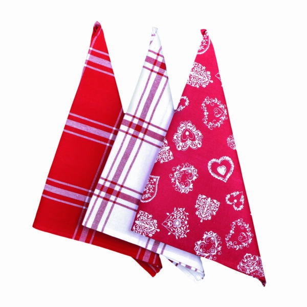 Forbyt Vianočná Kuchynská utierka Srdce červená