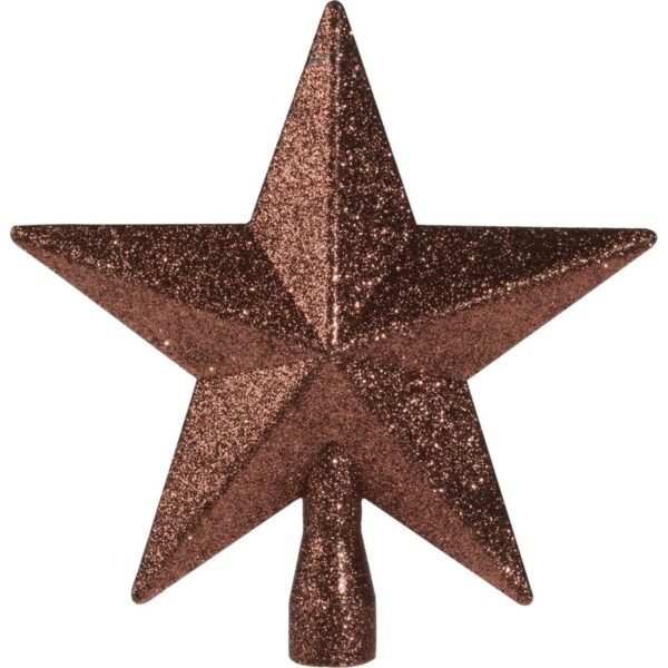 Vianočná špička na stromček Glitter star bronzová