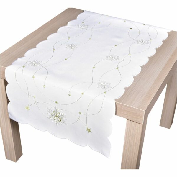 Forbyt Vianočný behúň Vločky ecru